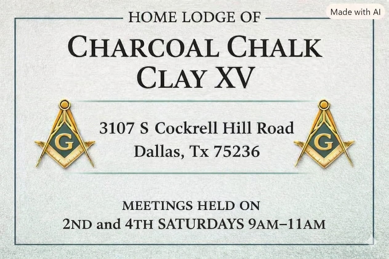 Home Lodge of Charcoal Chalk Clay XV — meeting location and schedule